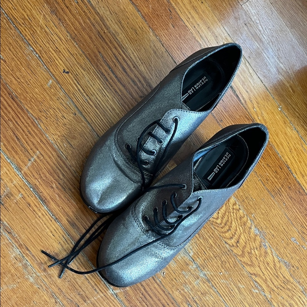 Design Lab Lord & Taylor Metallic Lace-Up Shoes